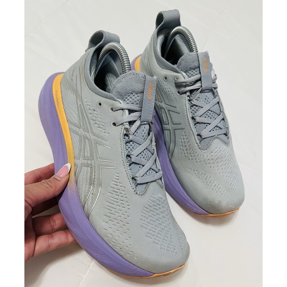 Asics Women's Gel Nimbus 25 Piedmont Grey Purple 1012B356 Outdoor Running‎ Shoes